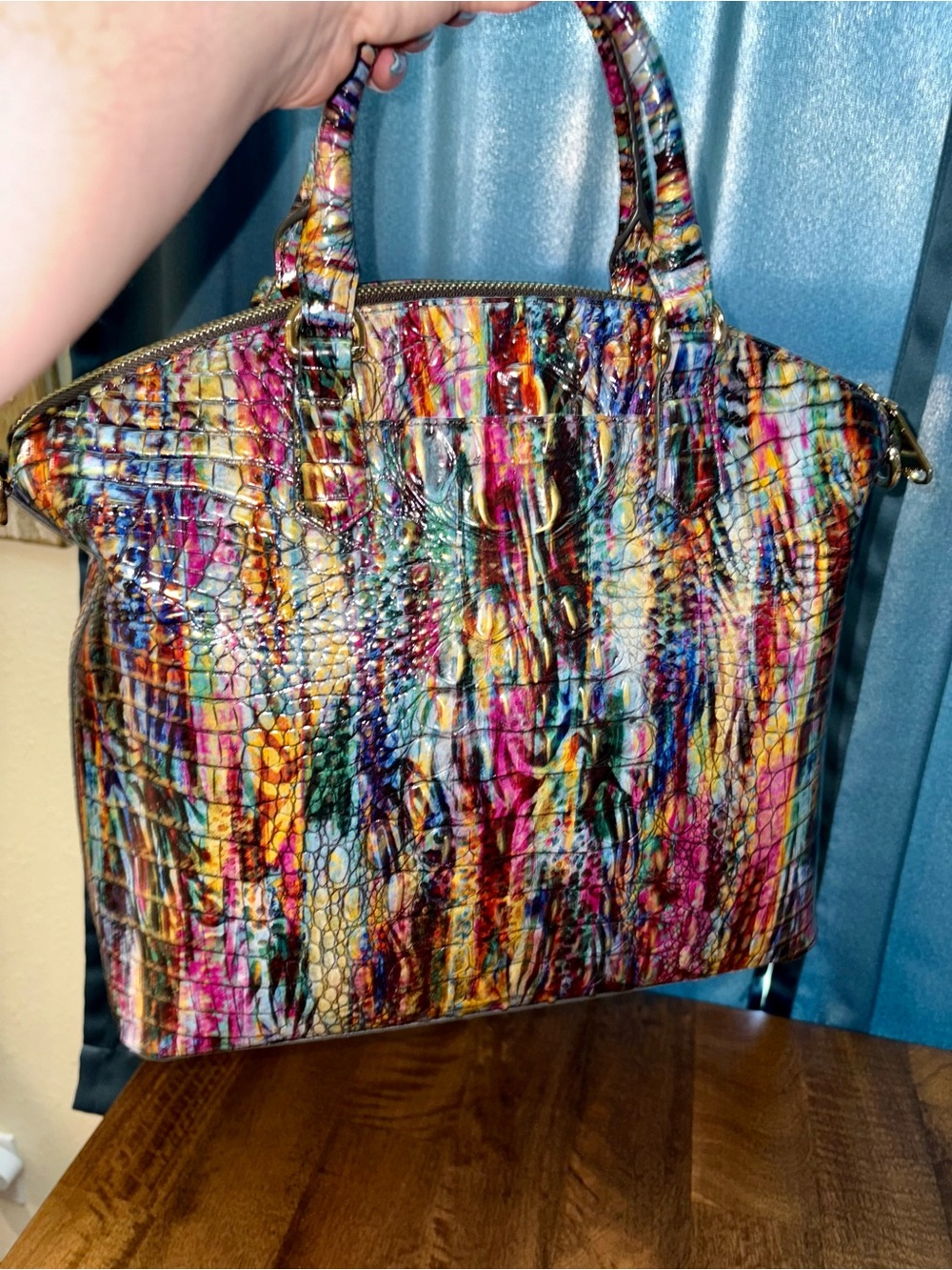 Brahmin EUC Lrg Dux - Virtuous - EXCLUSIVE - Exotic - Metallic - VERY RARE - Picture 13 of 16